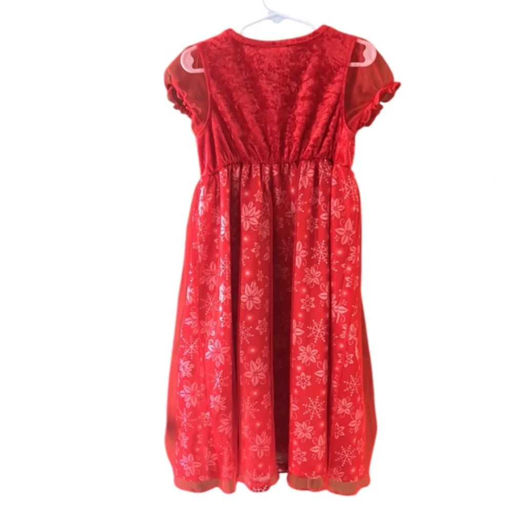 Disney Princess Play Dress Red Velvety and Shimmery Red Size XS